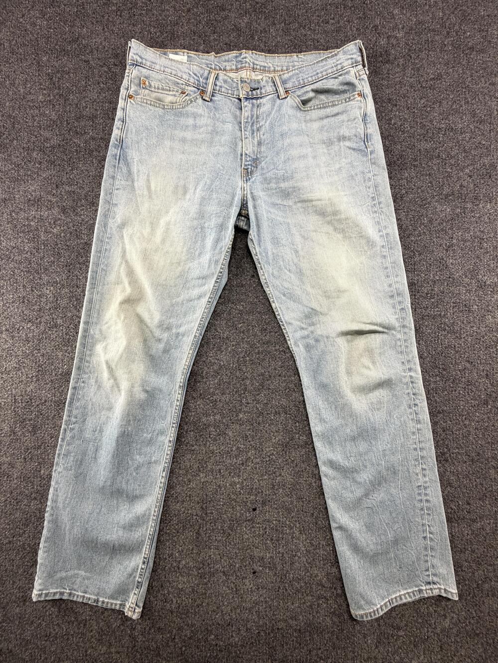 2014 Levi's Loose Wide Jeans Mens 36x34 Blue Light Wash Straight Denim Zip Y2K